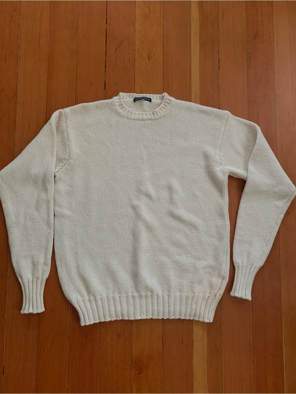 Brandy Melville Classic Cotton Crewneck Knit Sweater - Cream